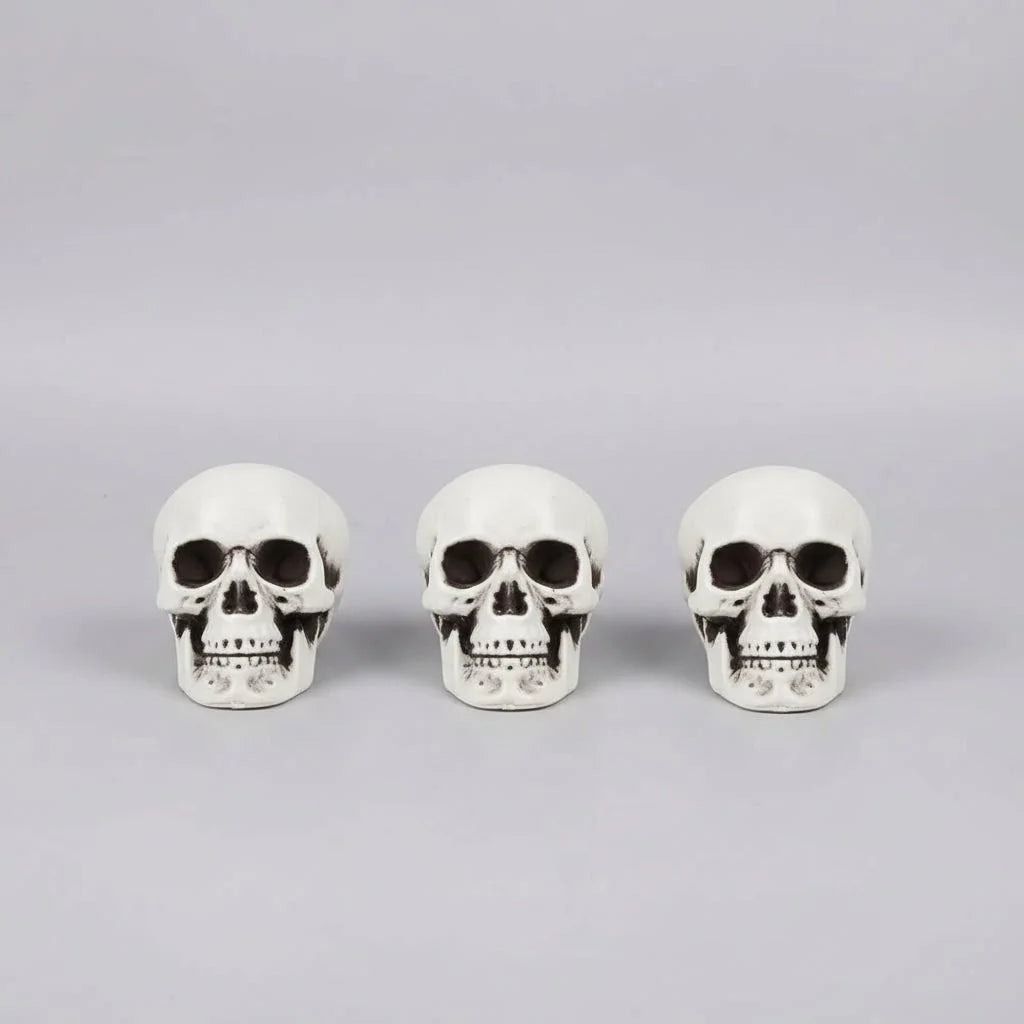 Skull Decorations Set of 10 Freestanding Plastic Figures