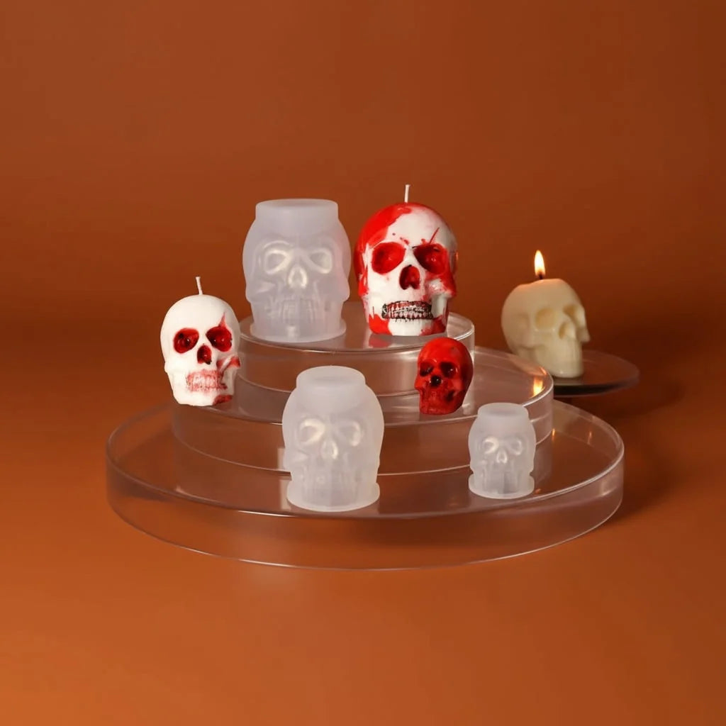 Skull Mold Set Silicone 3-Piece Easy-Release 3D Design