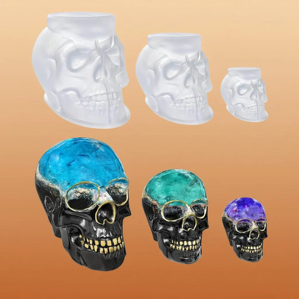 Skull Mold Set Silicone 3-Piece Easy-Release 3D Design