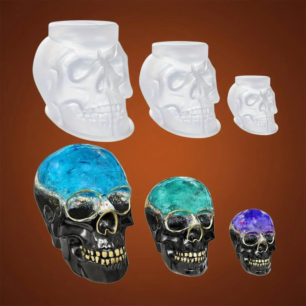 Skull Mold Set Silicone 3-Piece Easy-Release 3D Design