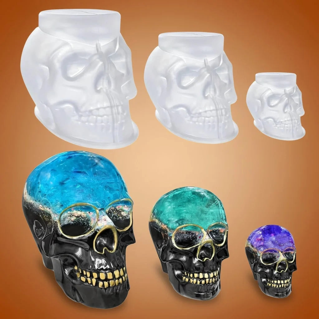 Skull Mold Set Silicone 3-Piece Easy-Release 3D Design