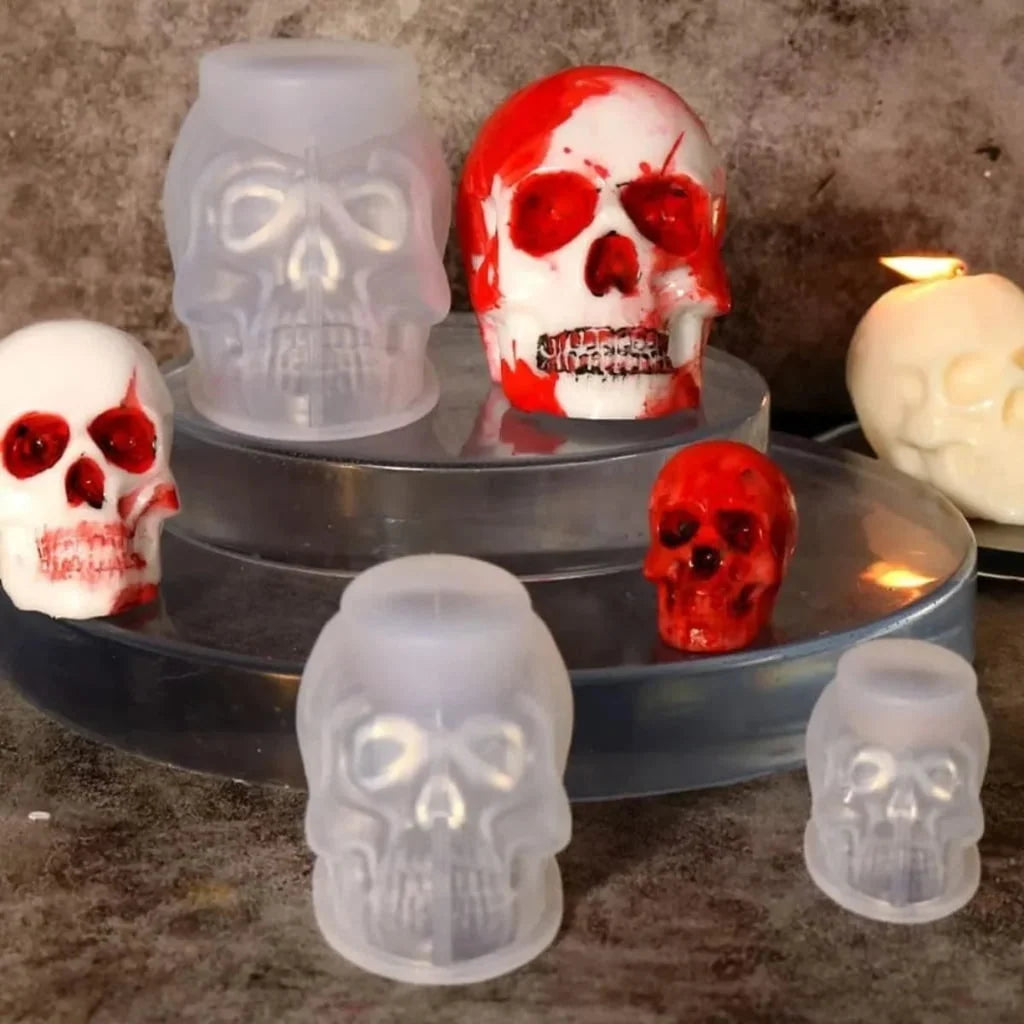Skull Silicone Mold Flexible Reusable for Resin & Candle Making