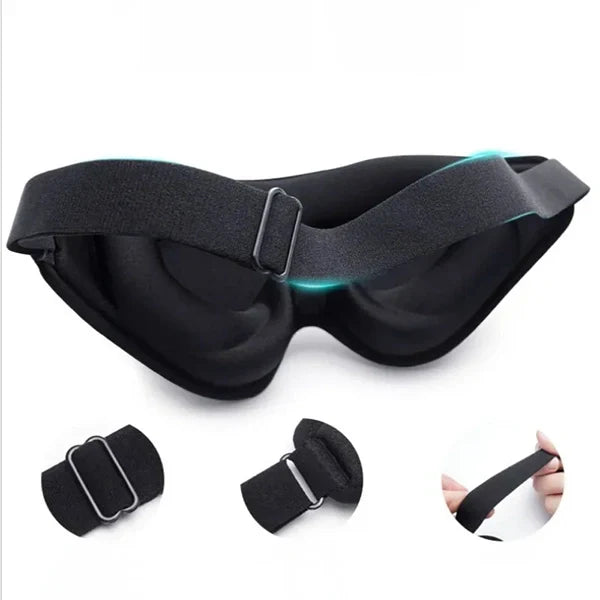 Sleep Mask Memory Foam 3D Contoured Adjustable Strap