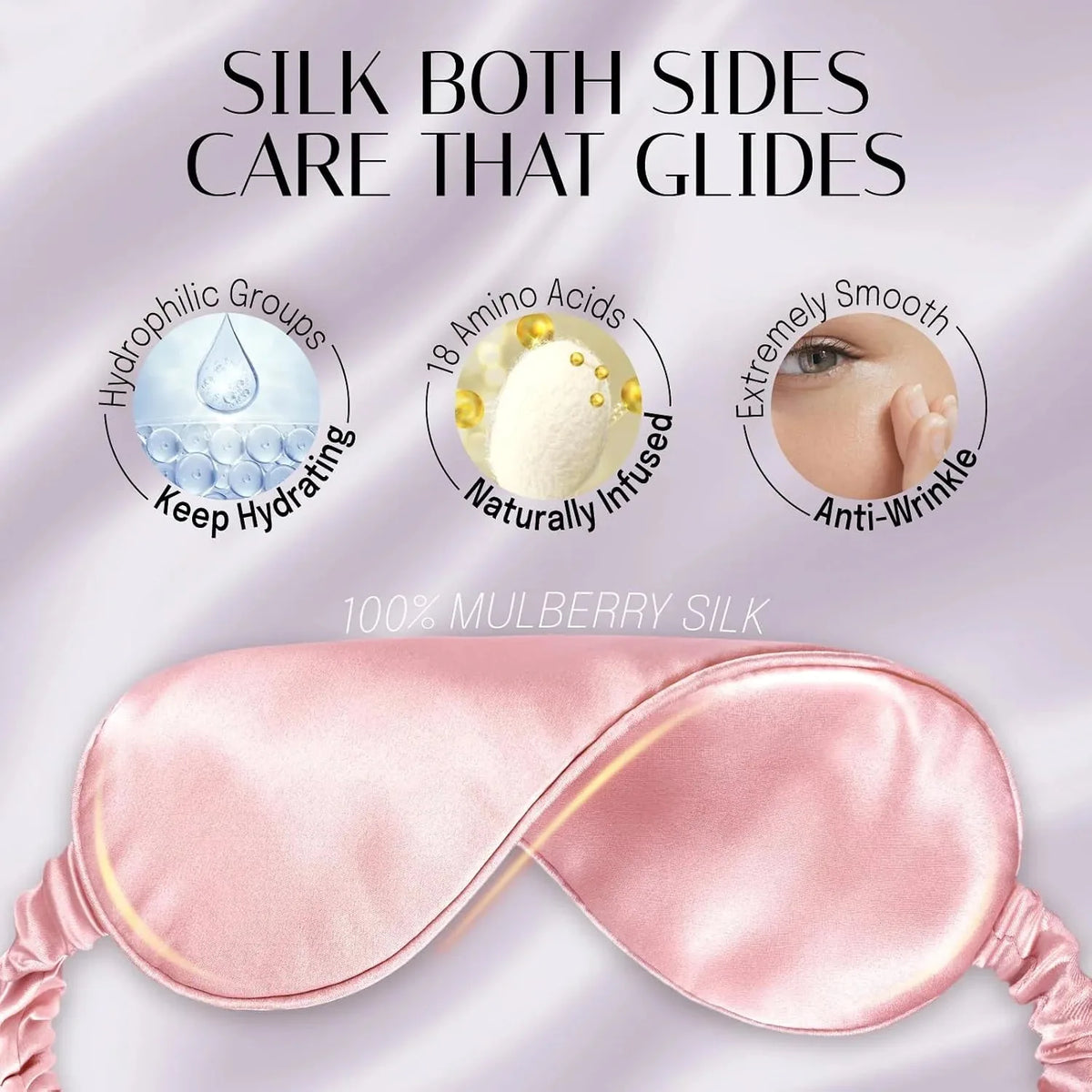 Sleep Mask Mulberry Silk Light-Blocking Set of 2