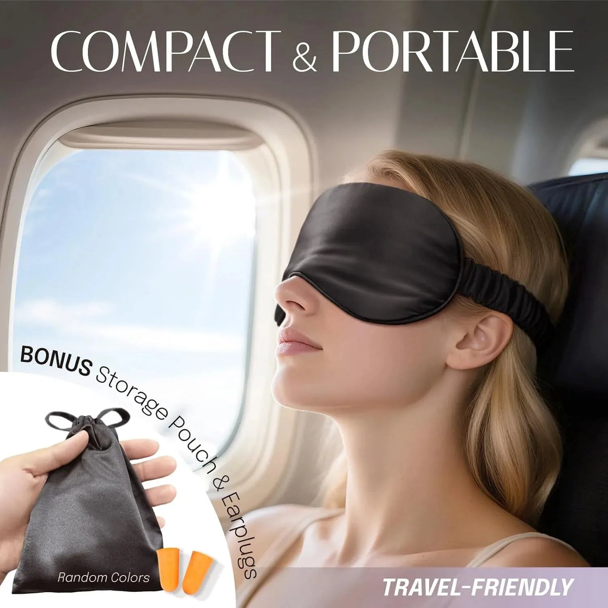 Sleep Mask Mulberry Silk Light-Blocking Set of 2