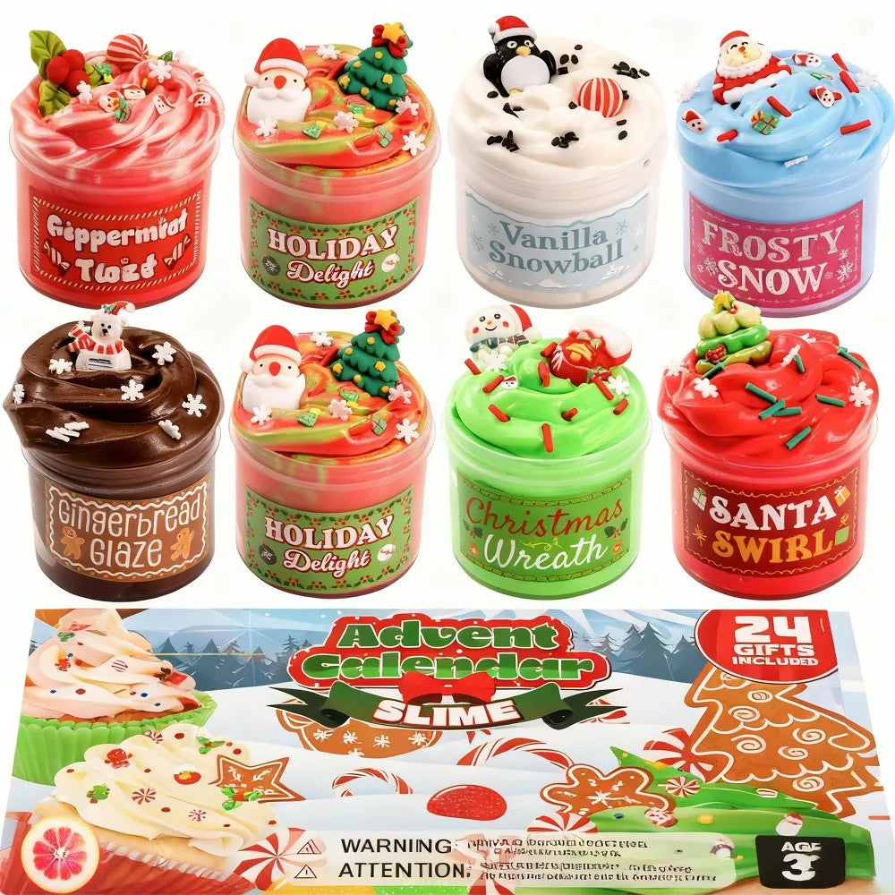 Slime Advent Calendar 24-Day Countdown Holiday Charms & Sprinkles
