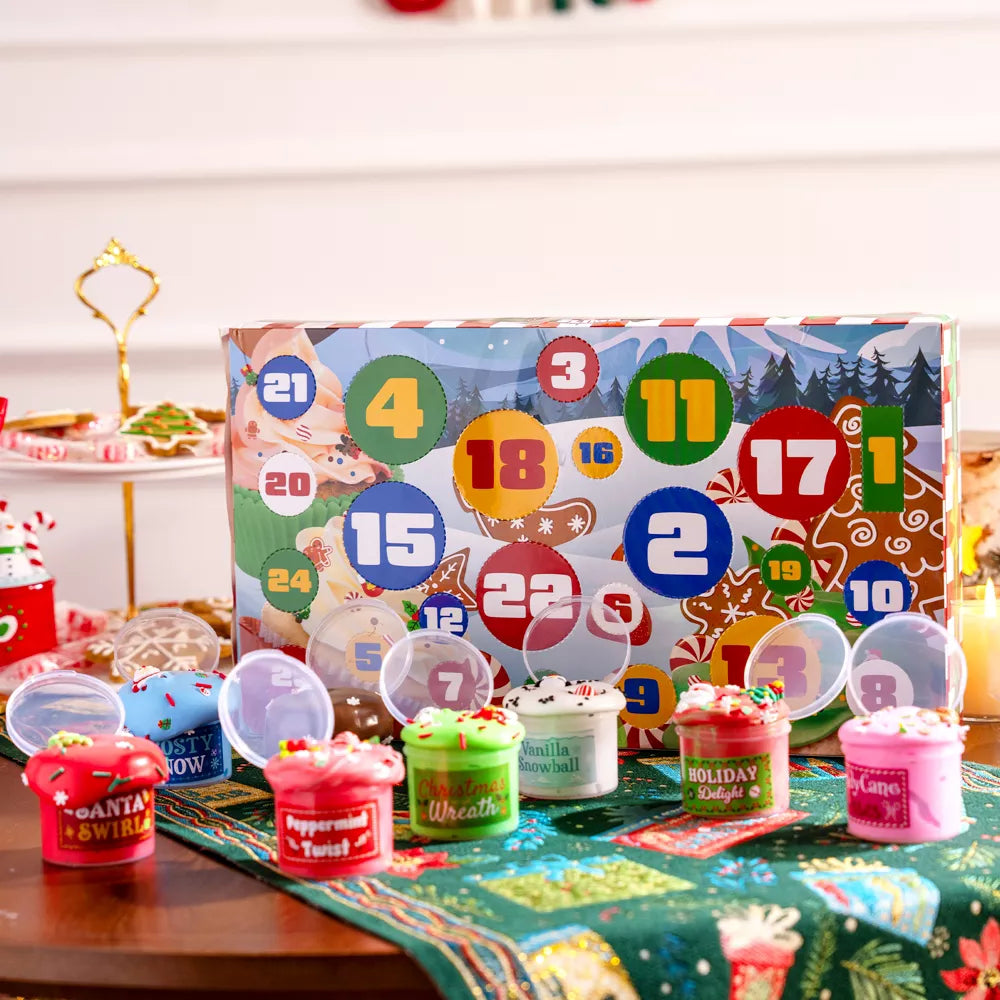 Slime Advent Calendar 24-Day Countdown Holiday Charms & Sprinkles