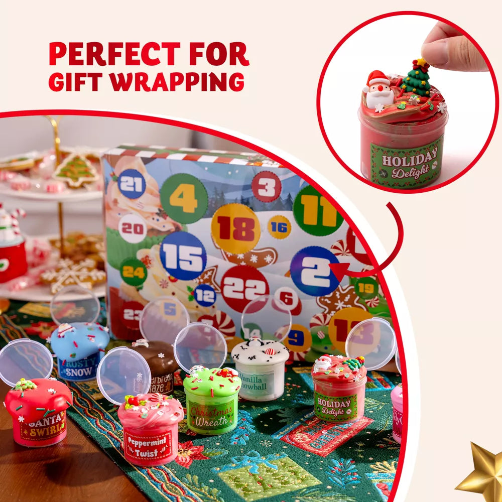 Slime Advent Calendar 24-Day Countdown Holiday Charms & Sprinkles