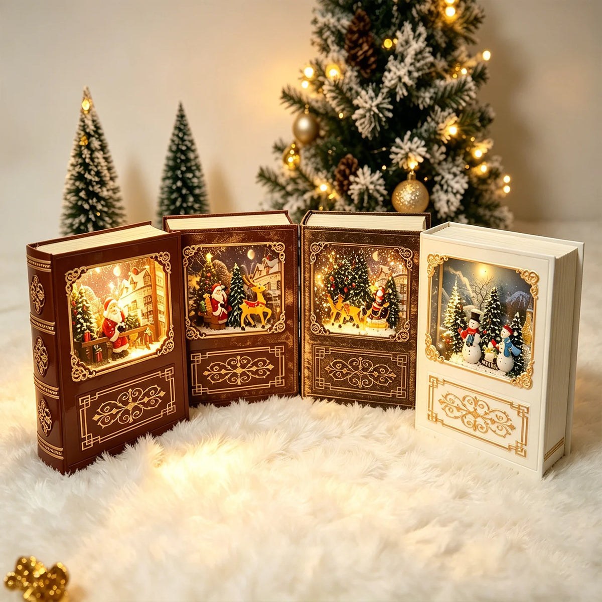 Snow Globe Decoration LED Santa Scene Tabletop Christmas Decor