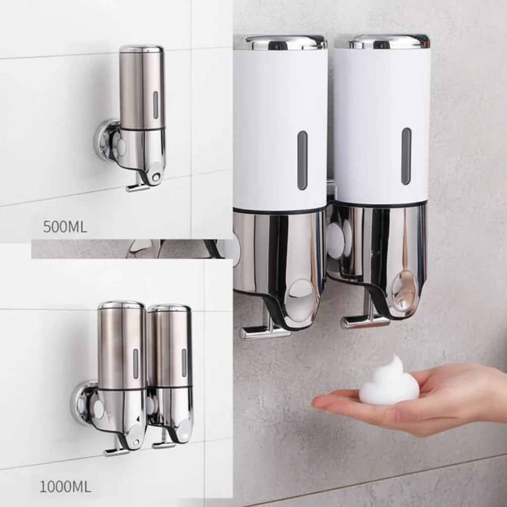 Soap Dispenser Wall-Mounted Stainless Steel 16.9 Oz Capacity