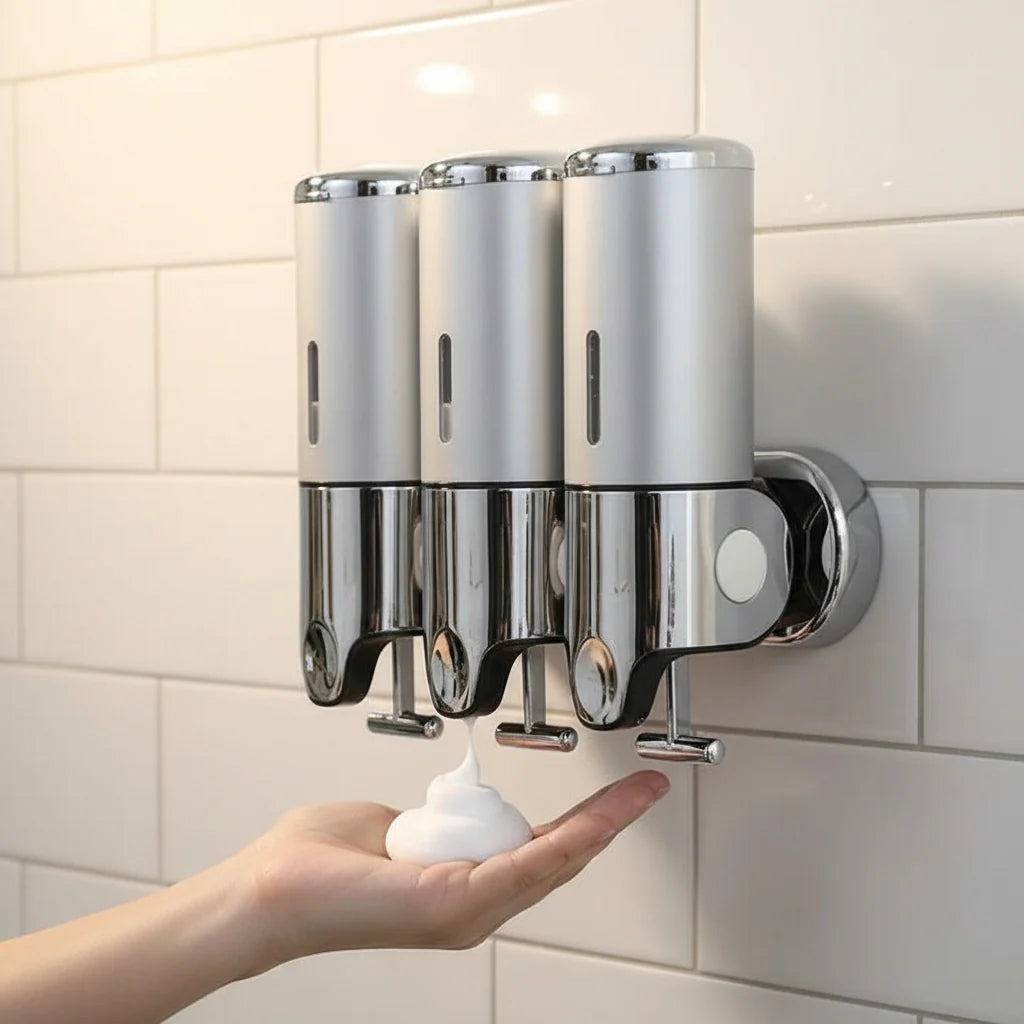 Soap Dispenser Wall-Mounted Stainless Steel 16.9 Oz Capacity