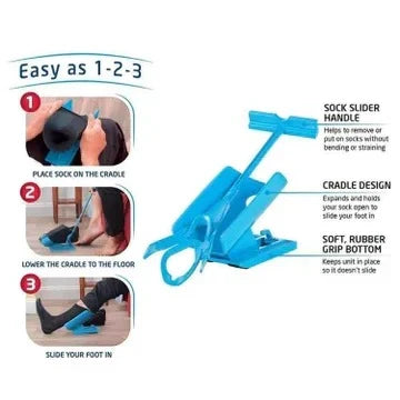 Sock Aid Foldable Long Handle for Compression Socks