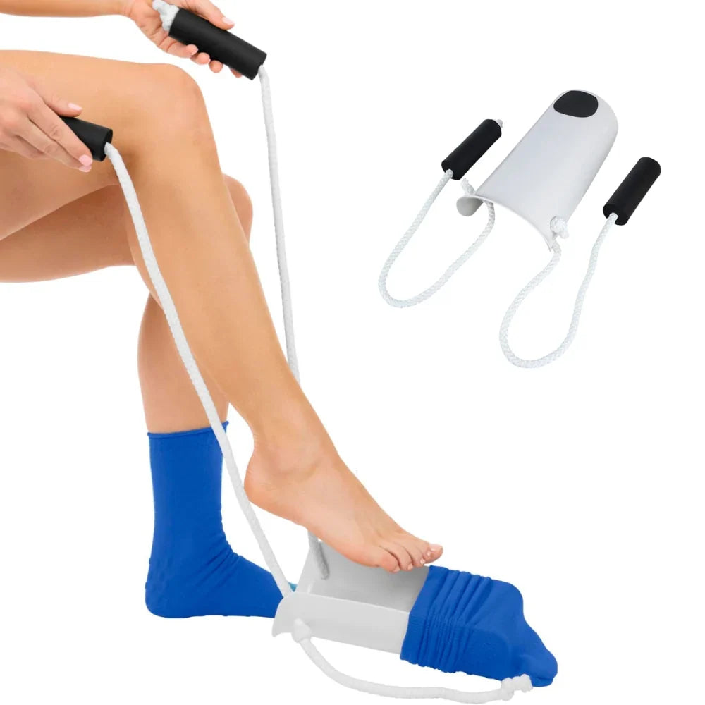 Sock Aid Sponge Grip Lining Long Fabric Straps