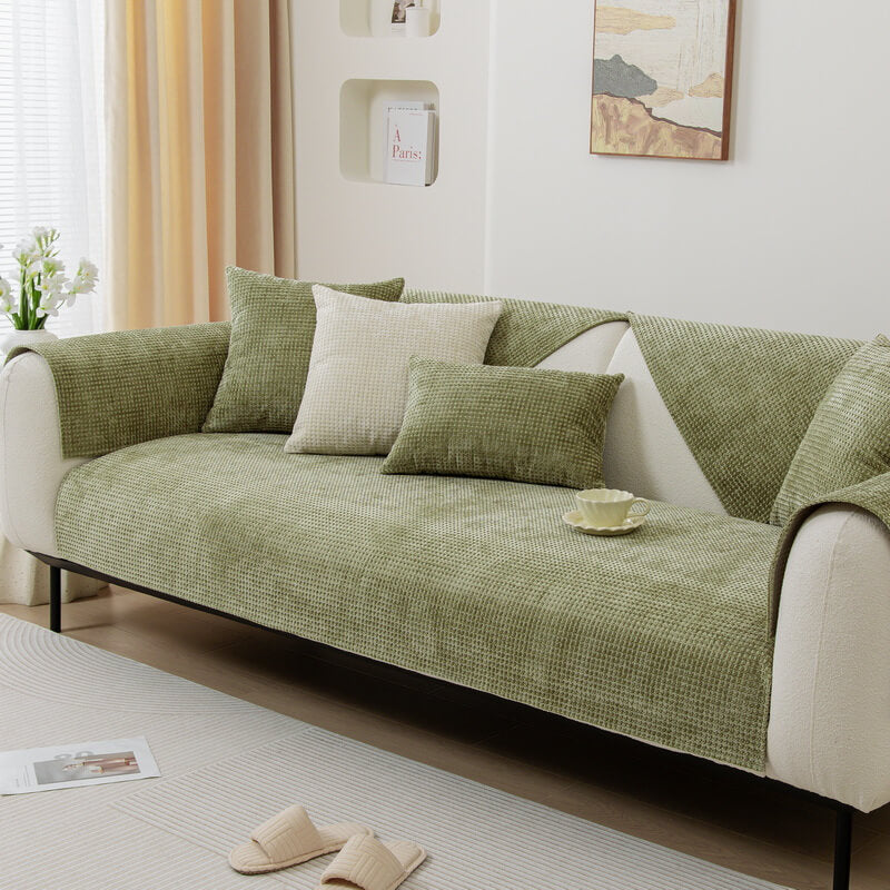 Sofa Cover Chenille Waffle Weave Non-Slip Machine Washable