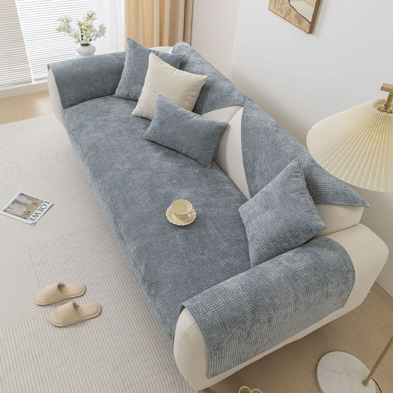 Sofa Cover Chenille Waffle Weave Non-Slip Machine Washable