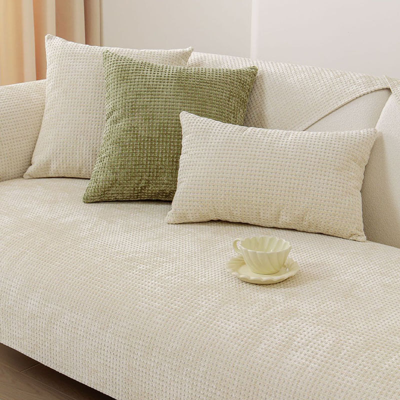 Sofa Cover Chenille Waffle Weave Non-Slip Machine Washable