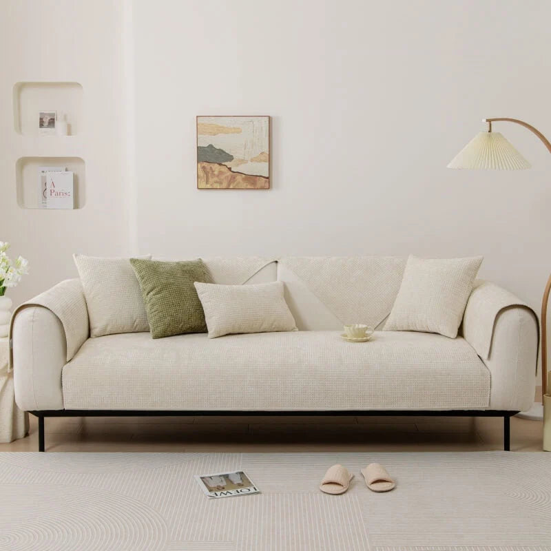 Sofa Cover Chenille Waffle Weave Non-Slip Machine Washable