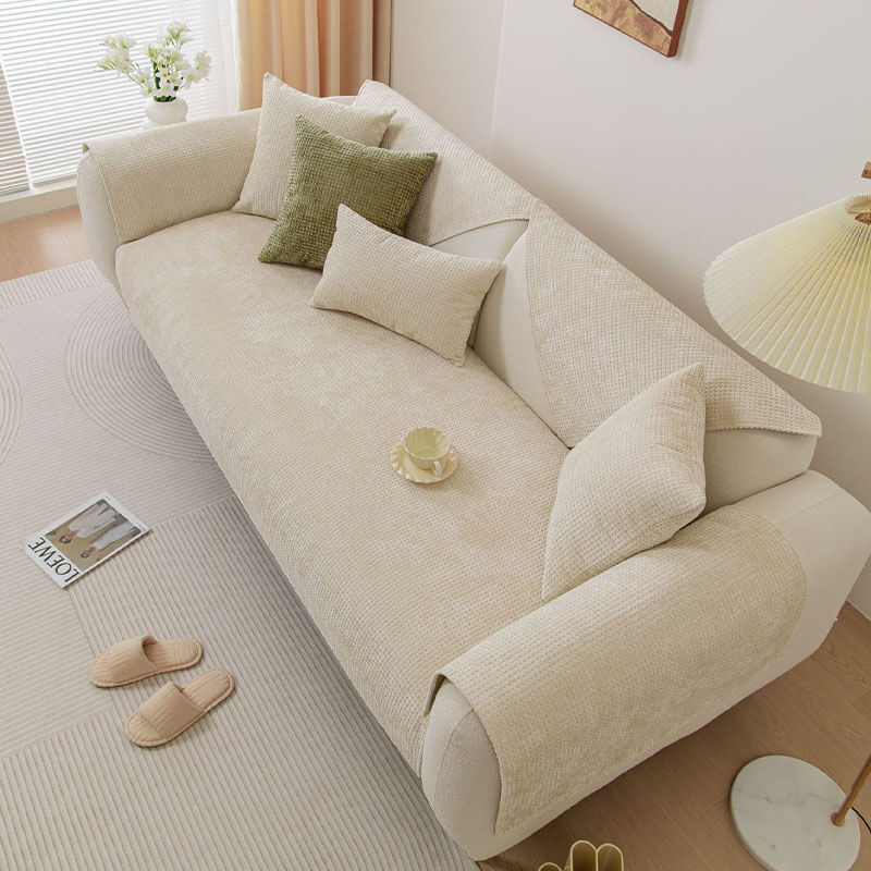 Sofa Cover Chenille Waffle Weave Non-Slip Machine Washable