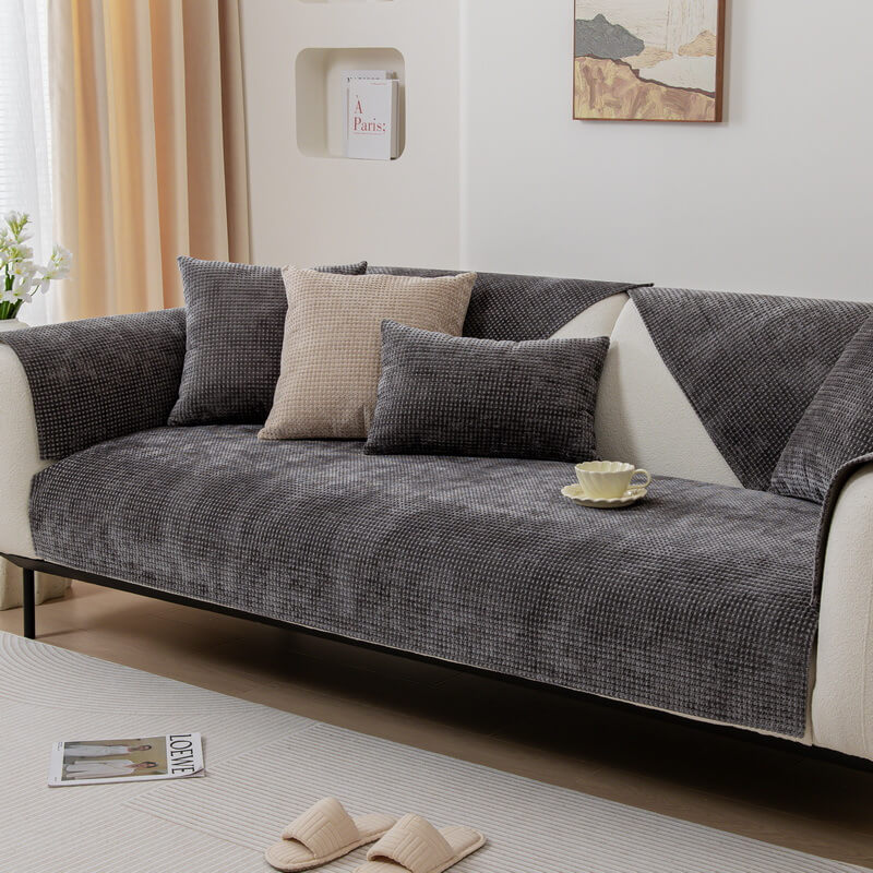 Sofa Cover Chenille Waffle Weave Non-Slip Machine Washable