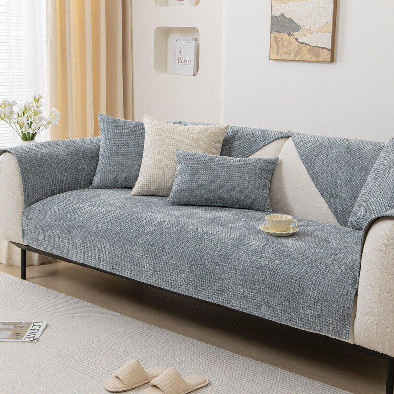 Sofa Cover Chenille Waffle Weave Non-Slip Machine Washable