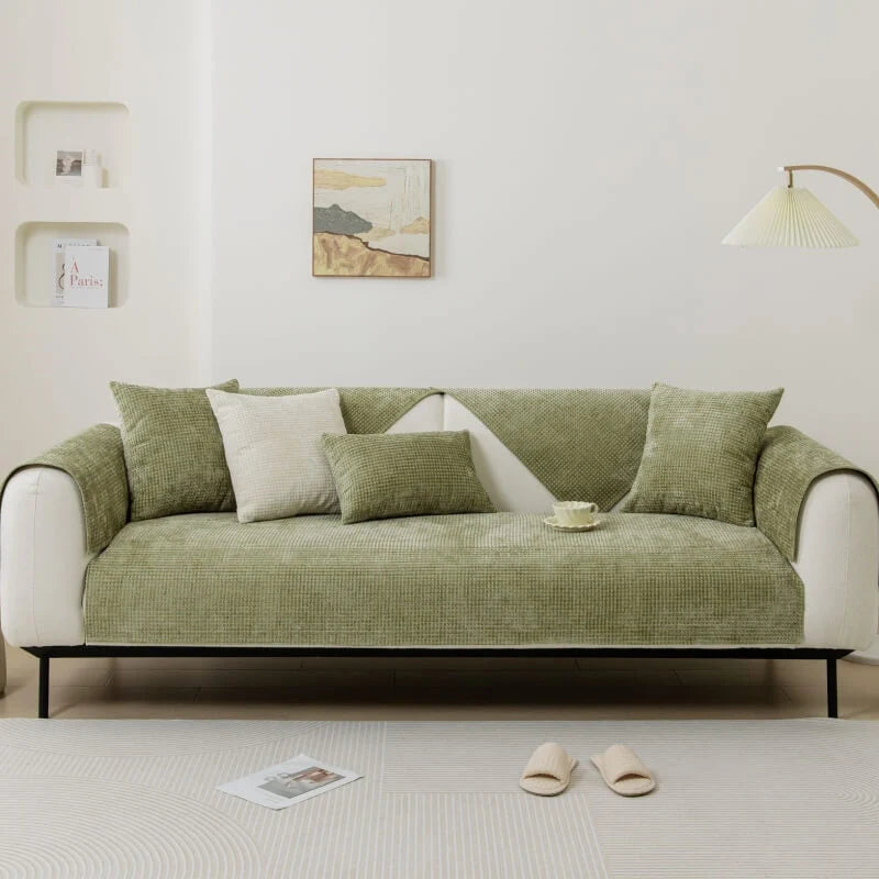 Sofa Cover Chenille Waffle Weave Non-Slip Machine Washable