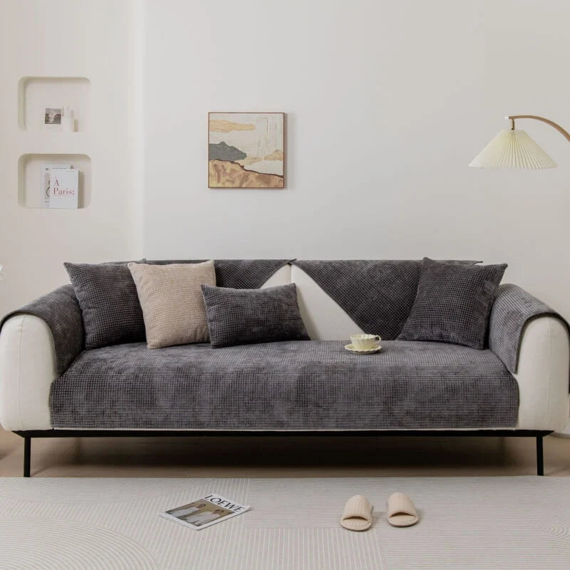 Sofa Cover Chenille Waffle Weave Non-Slip Machine Washable