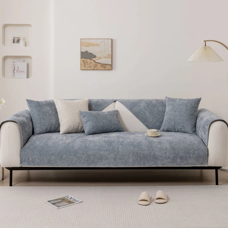 Sofa Cover Chenille Waffle Weave Non-Slip Machine Washable