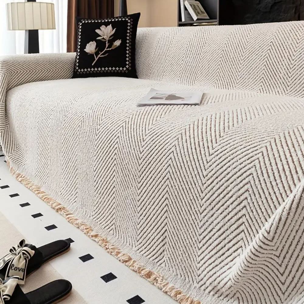 Sofa Cover Herringbone Splash-Resistant Non-Slip