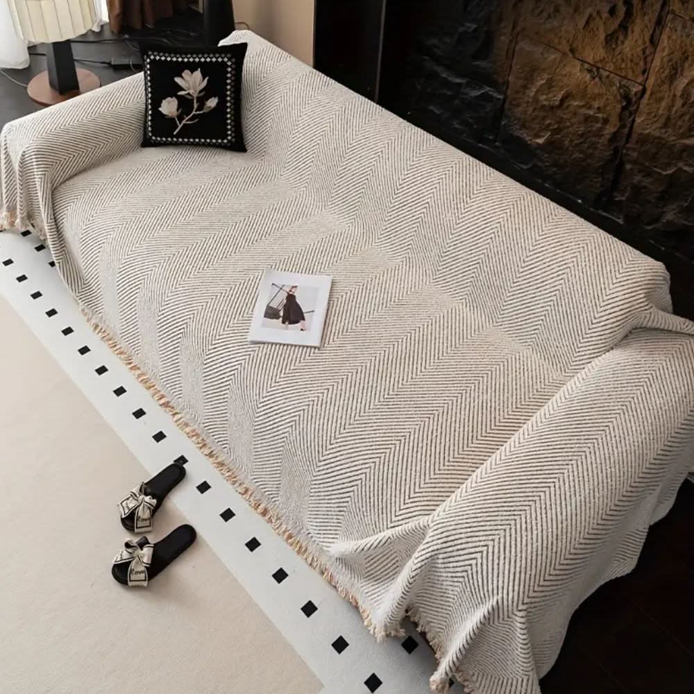 Sofa Cover Herringbone Splash-Resistant Non-Slip