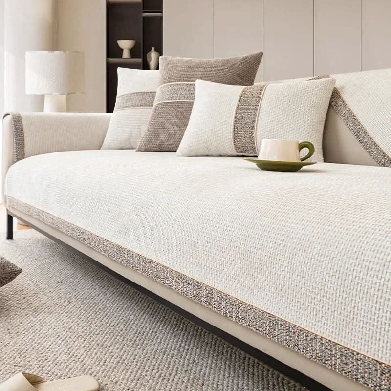 Sofa Cover Linen-Texture Non-Slip Machine Washable
