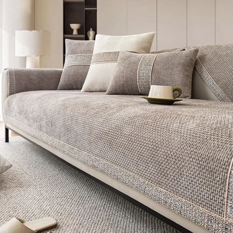 Sofa Cover Linen-Texture Non-Slip Machine Washable