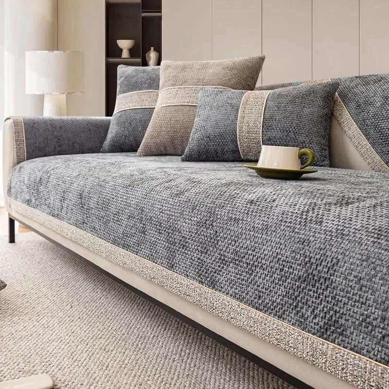 Sofa Cover Linen-Texture Non-Slip Machine Washable