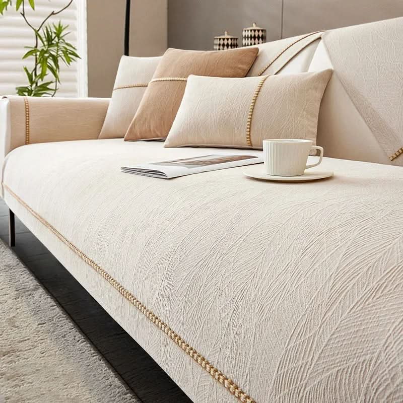 Sofa Cover Linen-Texture Non-Slip Machine Washable
