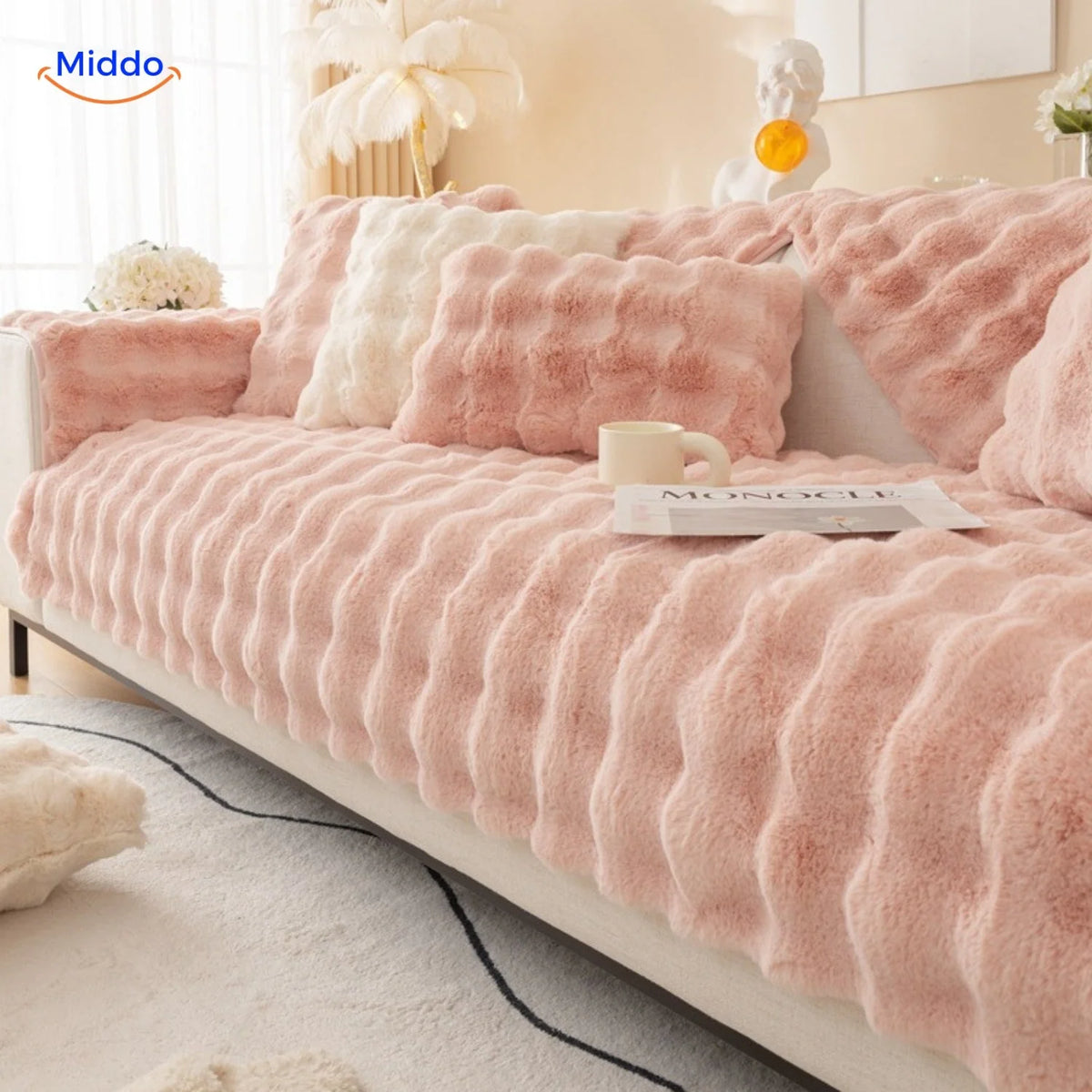 Sofa Cover Plush Non-Slip Scratch-Resistant Machine-Washable