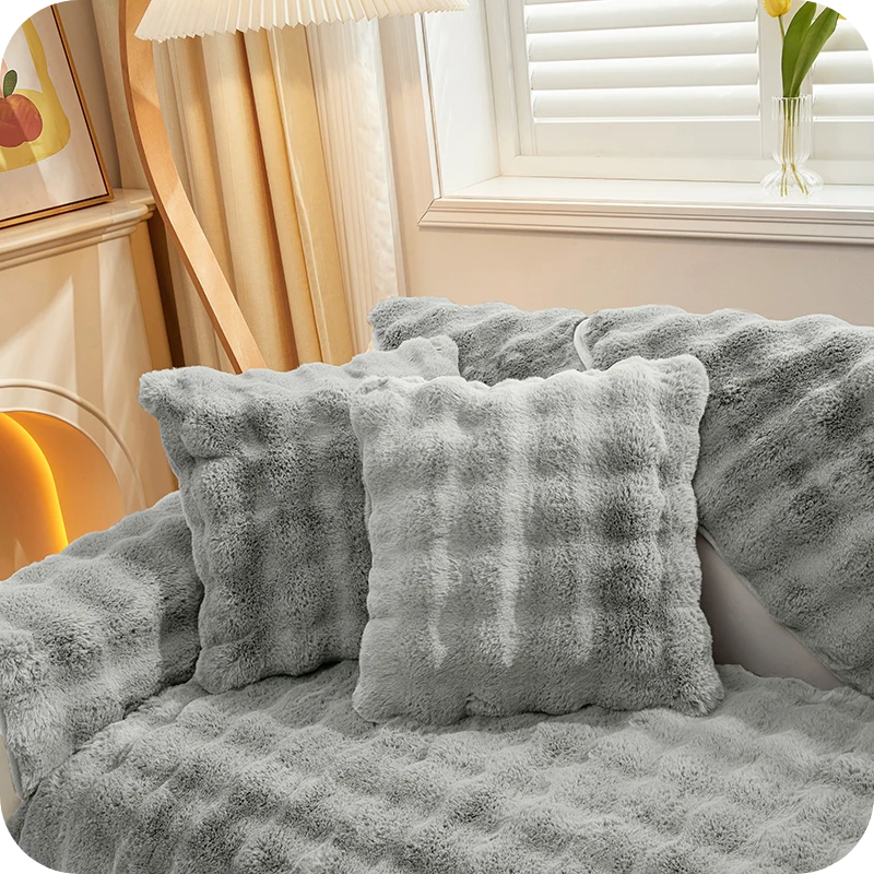 Sofa Cover Plush Non-Slip Scratch-Resistant Machine-Washable