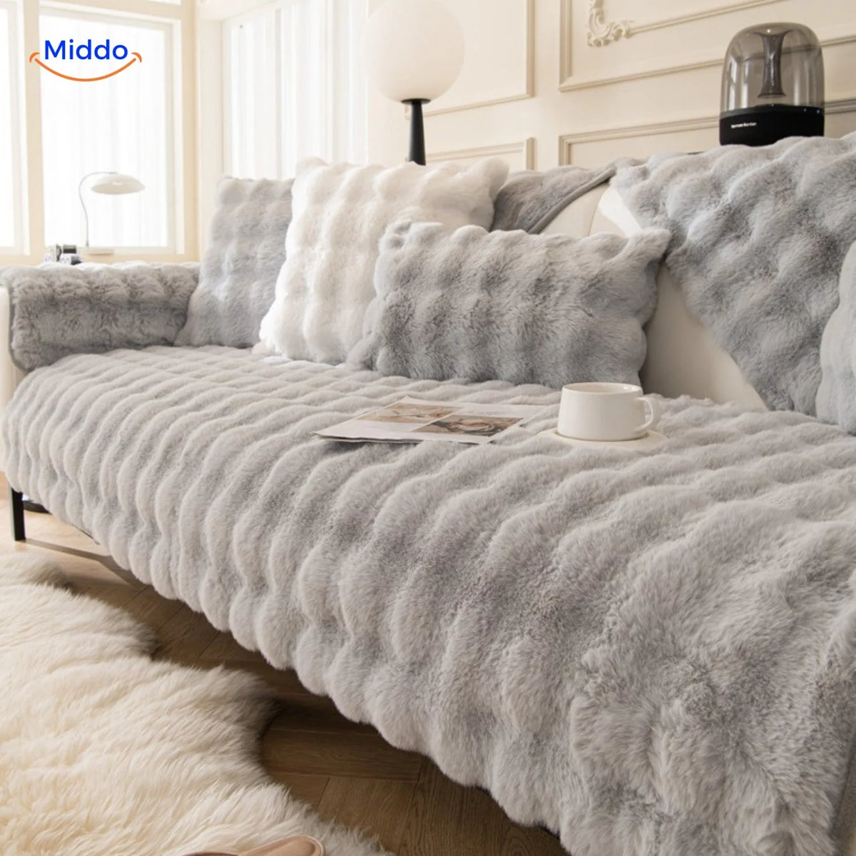 Sofa Cover Plush Non-Slip Scratch-Resistant Machine-Washable