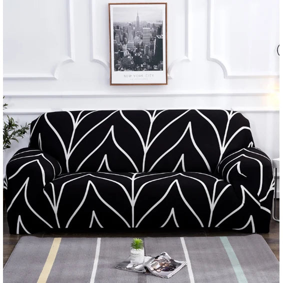Sofa Cover Stretch Elastic Machine Washable Includes 2 Pillowcases