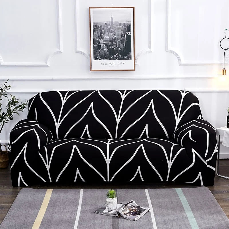 Sofa Cover Stretch Elastic Machine Washable Includes 2 Pillowcases