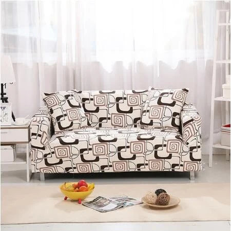 Sofa Cover Stretch Elastic Machine Washable Includes 2 Pillowcases