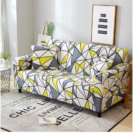 Sofa Cover Stretch Elastic Machine Washable Includes 2 Pillowcases