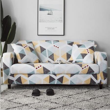 Sofa Cover Stretch Elastic Machine Washable Includes 2 Pillowcases