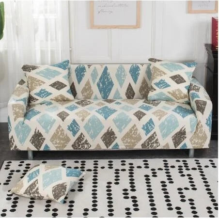 Sofa Cover Stretch Elastic Machine Washable Includes 2 Pillowcases