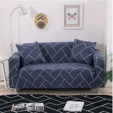 Sofa Cover Stretch Elastic Machine Washable Includes 2 Pillowcases