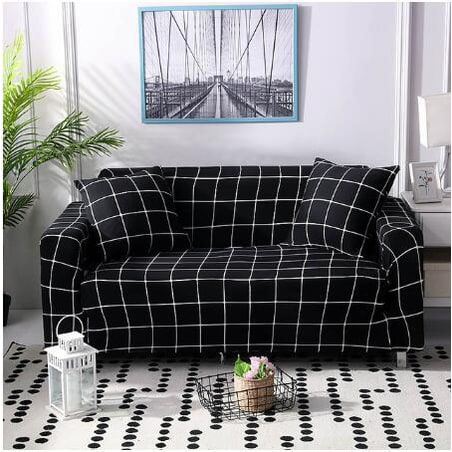 Sofa Cover Stretch Elastic Machine Washable Includes 2 Pillowcases