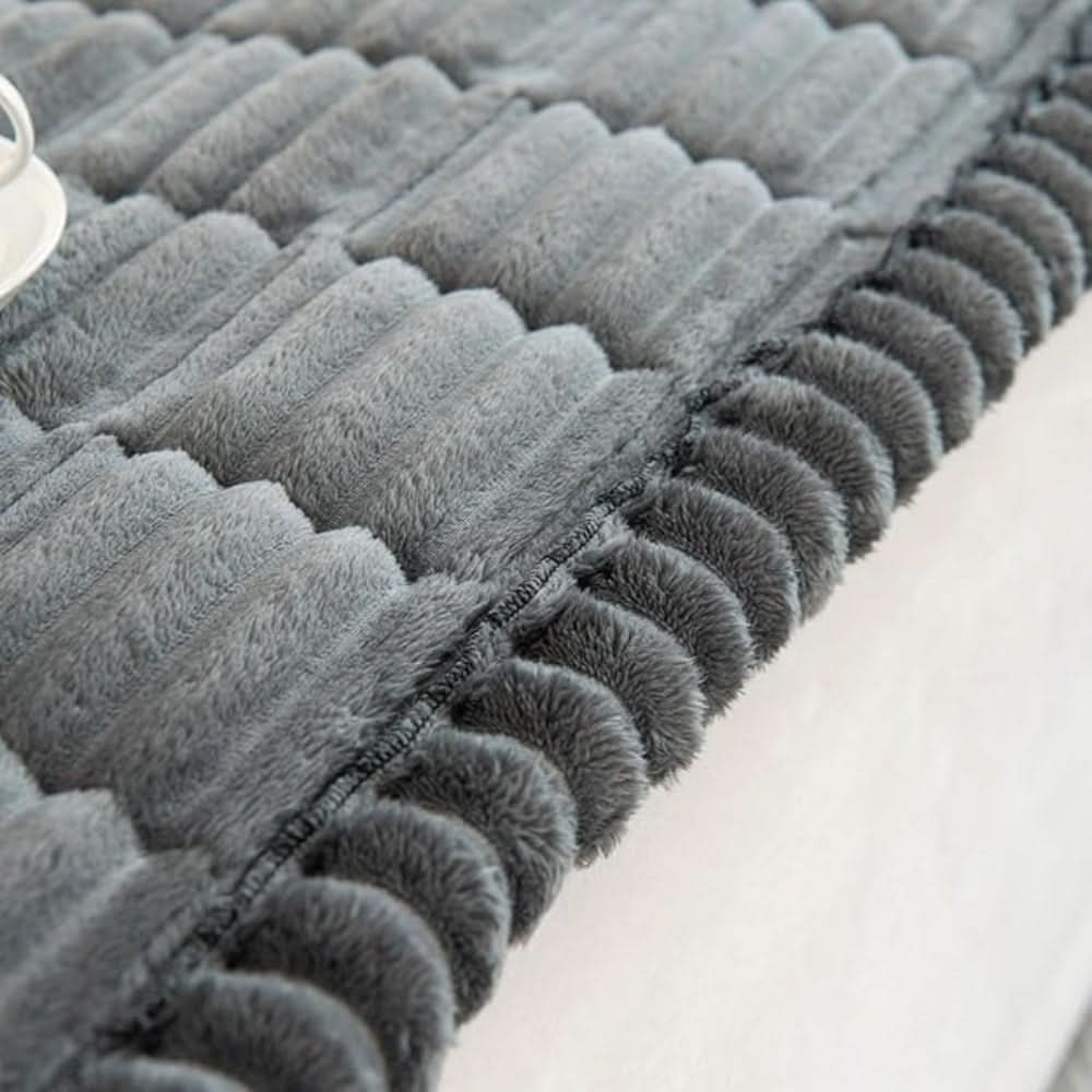 Sofa Seat Cushion Cover Plush Faux Fur Non-Slip Stretchable