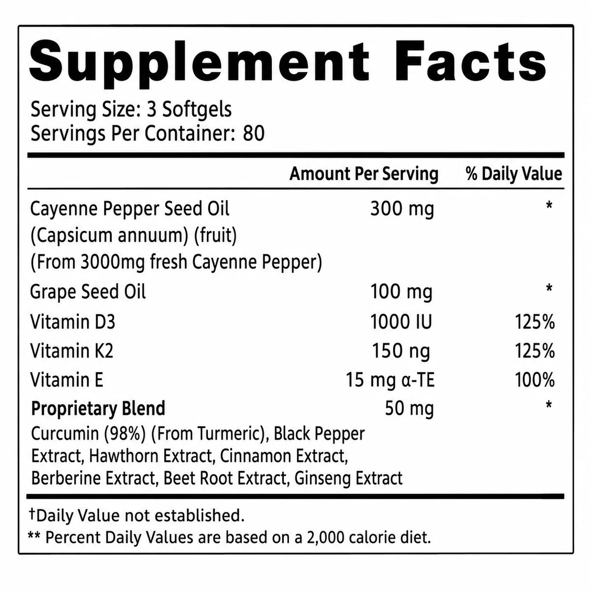 Softgel Supplement 10-Ingredient Botanical Blend Metabolism Support