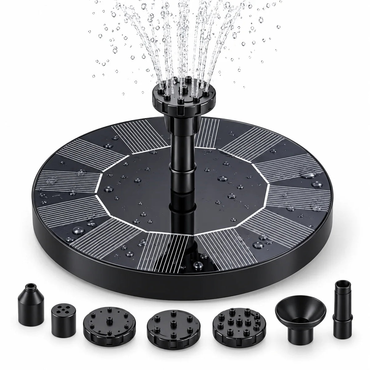 Solar Fountain Pump Floating Solar-Powered Interchangeable Heads
