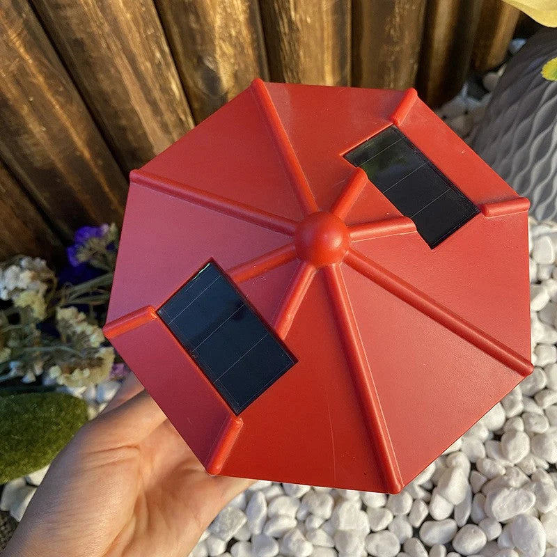 Solar Garden Light Dual Panel Rotating Beacon Automatic Dusk Activation