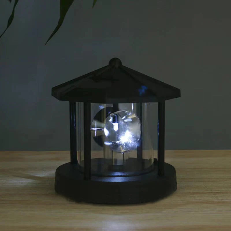 Solar Garden Light Lighthouse Design 360-Degree Rotating Weather-Resistant