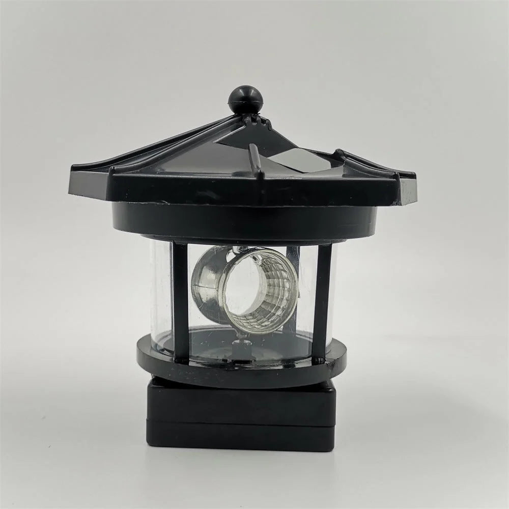 Solar Garden Light Lighthouse Design 360-Degree Rotating Weather-Resistant
